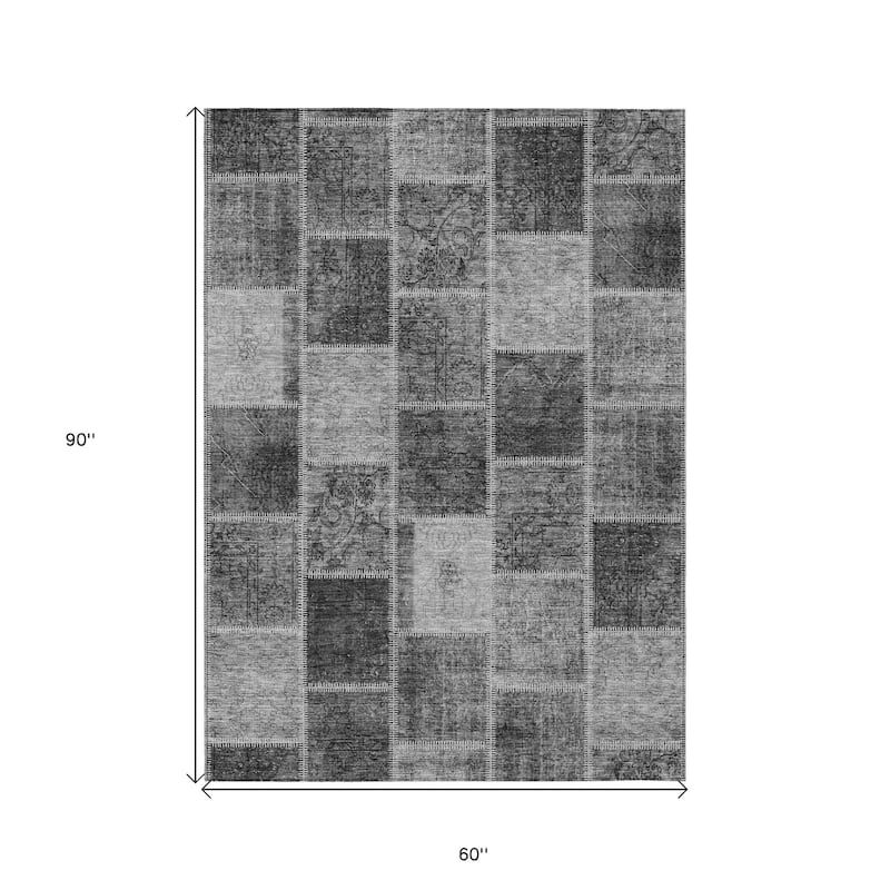 HomeRoots Patchwork Transitional Rectangle Outdoor Rug