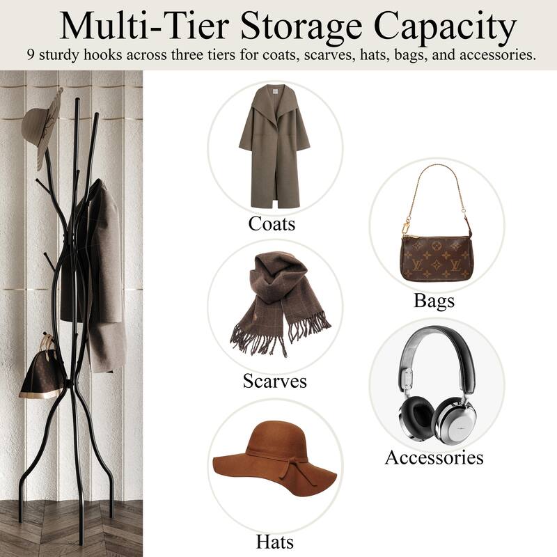 CraftPorch Modern Freestanding Metal Coat Rack - N/A