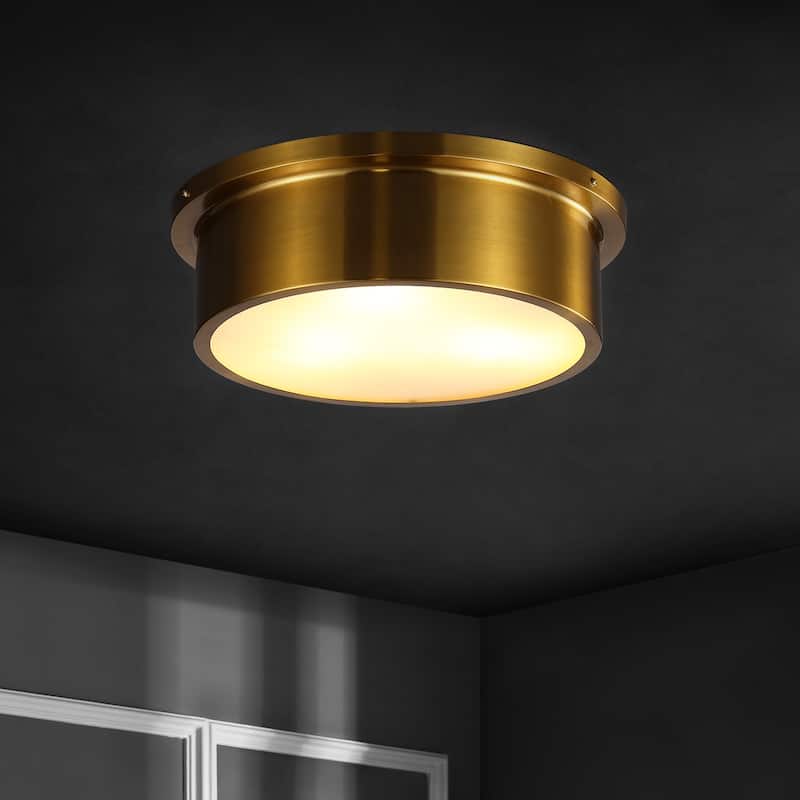 SAFAVIEH Lighting Antionette Flush Mount - 13" W x 13" D x 6" H - Painted Gold - 13Wx13Dx6H