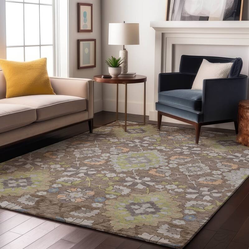 Premium Washable Super Soft Traditional Grace Mayfield Rug - Taupe - 8' x 10'