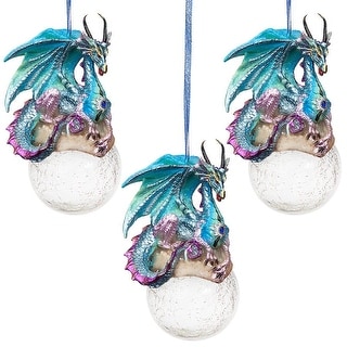 Design Toscano 'Frost the Gothic Dragon' Christmas Ornament (Set of 3)