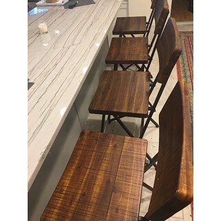 Carbon Loft Hader Reclaimed Brown and Gunmetal Counter Stool