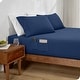 preview thumbnail 64 of 63, Bare Home Double Brushed Deep Pocket Fitted Sheet California King - Dark Blue (Dual Pocket)