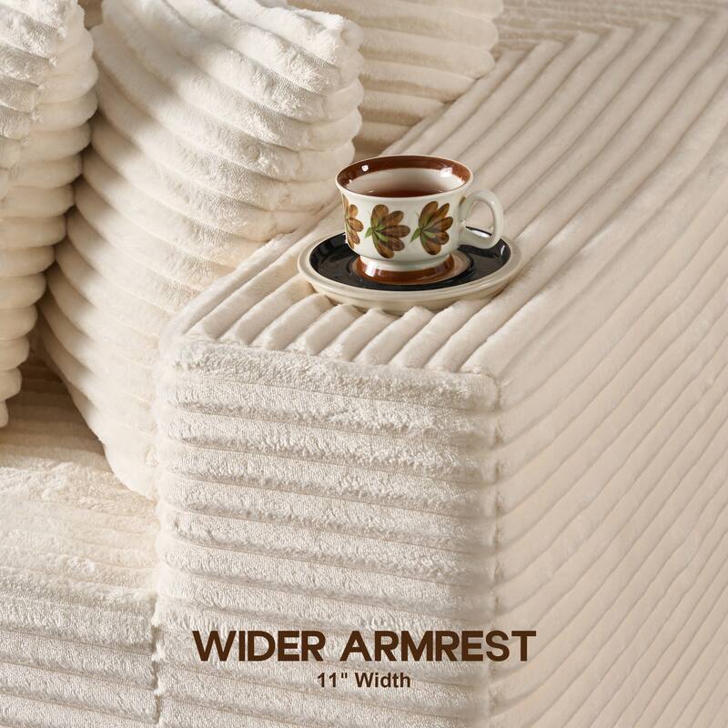 OVIOS All-Foam Cloud L-Shaped Lounger Sofa​ ​​With Ottoman​