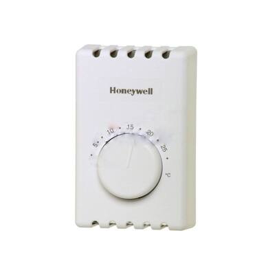 120-240V Rectangle White Single Pole Thermostat in Plastic