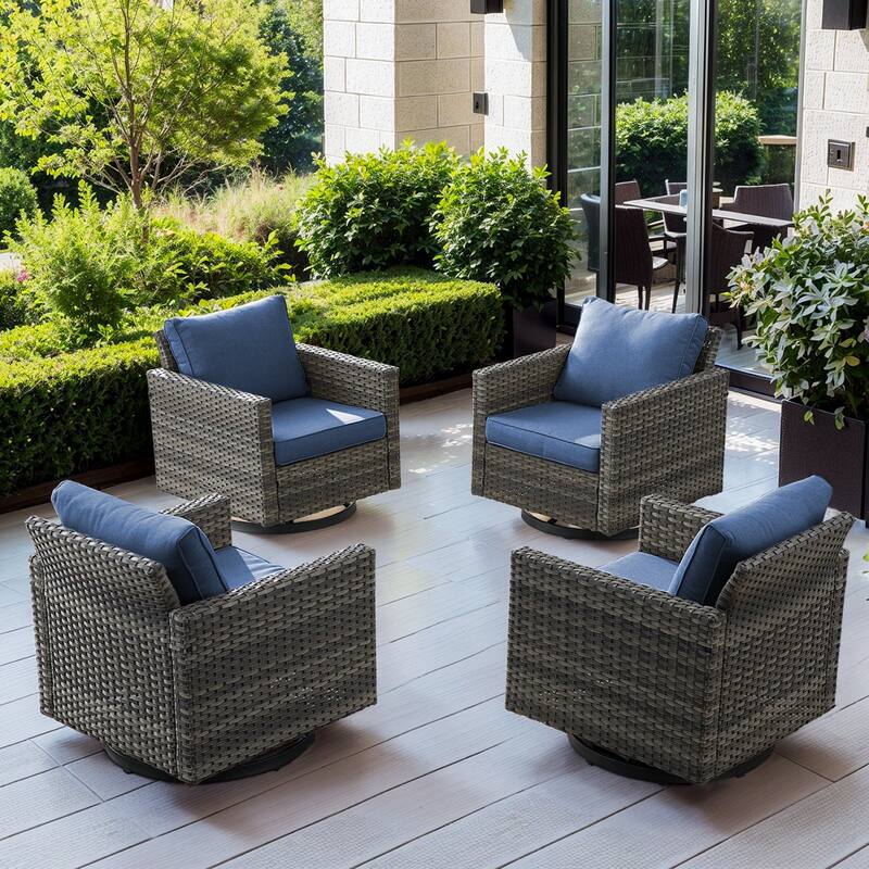 Outdoor Swivel Glider Chairs with Soft Cushion
