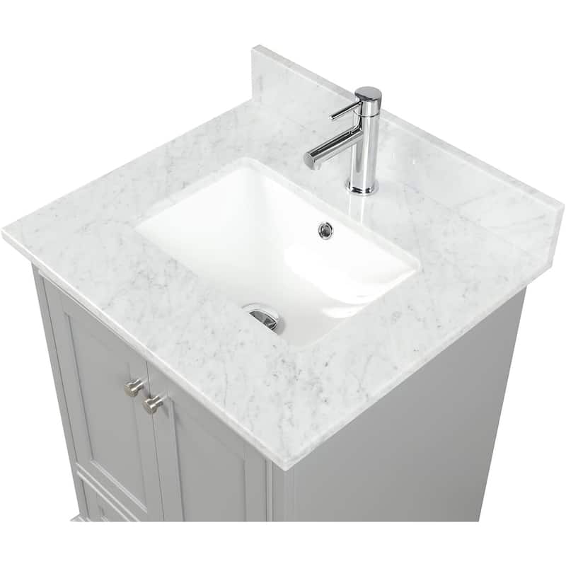 Blossom Copenhagen 24" Solid Wood Bathroom Vanity w/ Marble Top & Sink