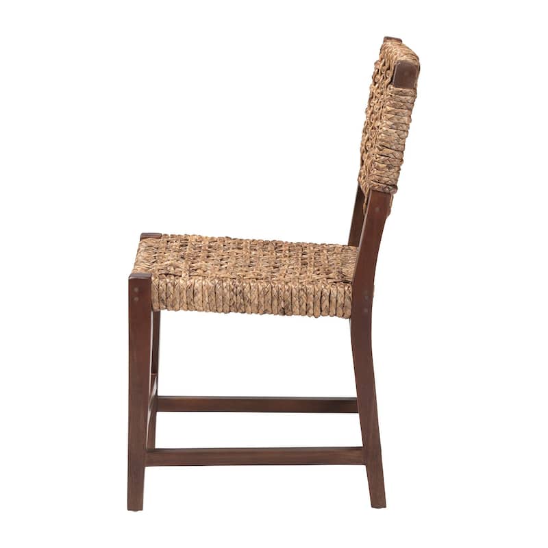 Alise Handwoven Seagrass Dining Chair with Mahogany Wood Frame - Woven Back and Seat Chair for Dining Room or Kitchen
