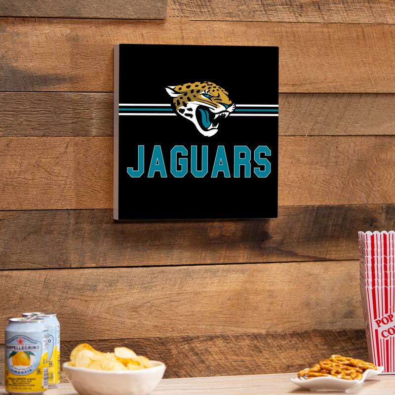 Jacksonville Jaguars Wooden Door Decor Wall Sign - Multi-Color - 12 x 12