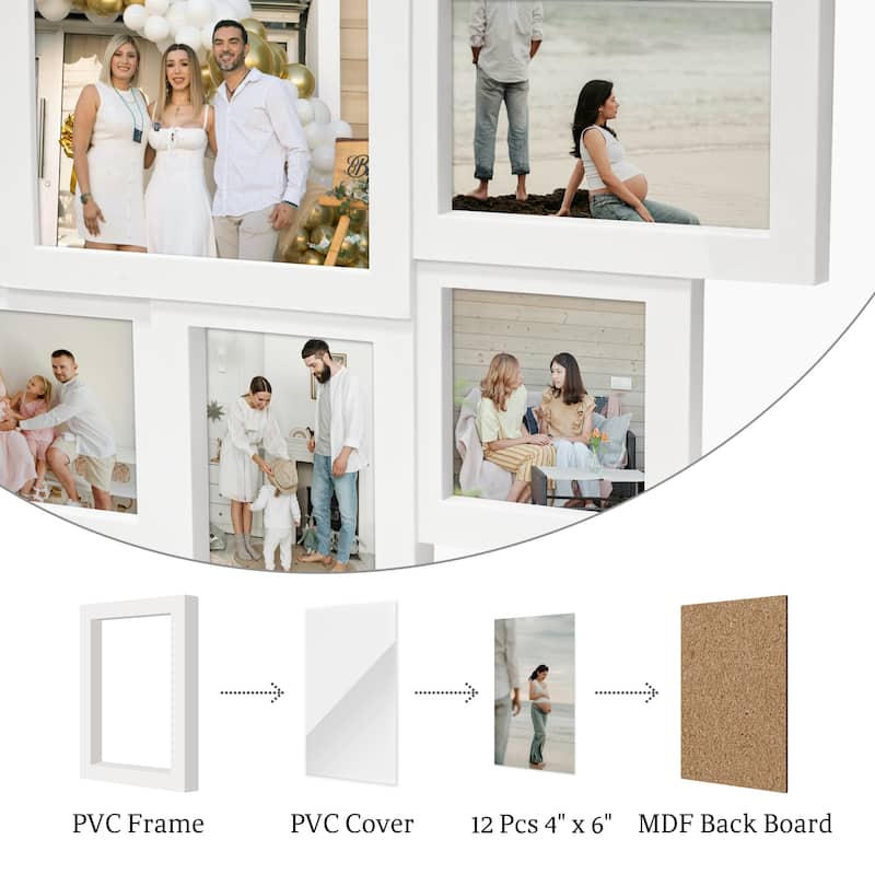 9 Opening 4x6 Family Collage Picture Frames for Wall Decor Gallery Set