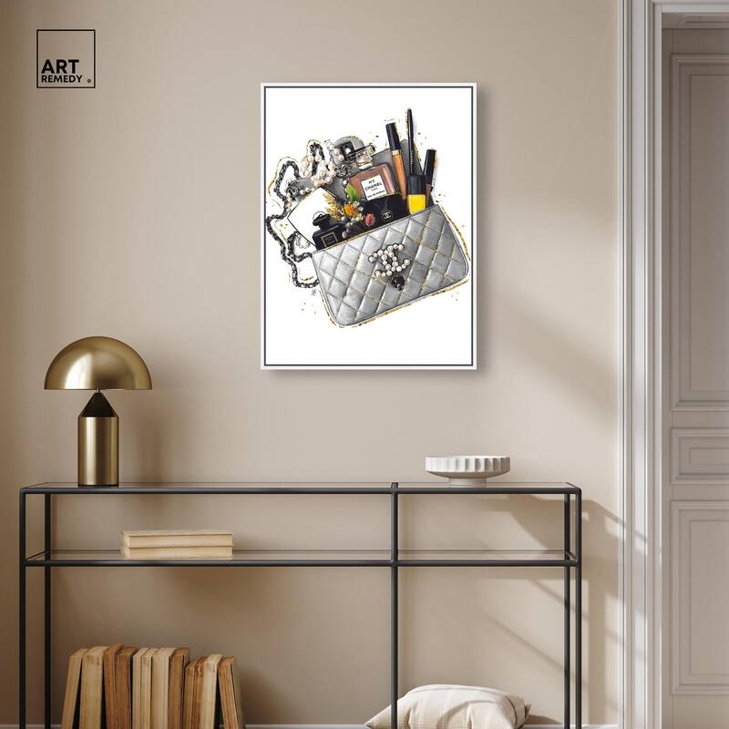 Grey Treasure Bag Canvas by Art Remedy