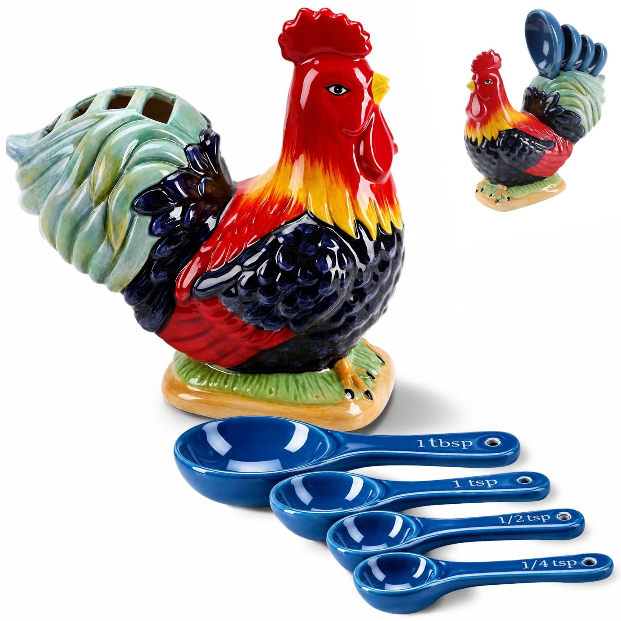 Omniware Rooster Measuring Spoon Set - 6.5" L x 8" W x 3.5" H