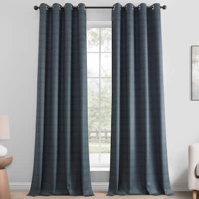 Exclusive Fabrics Lounge Embossed Grommet Velvet Curtains - Room Darkening Curtain for Bedroom & Living Room (1 Panel)