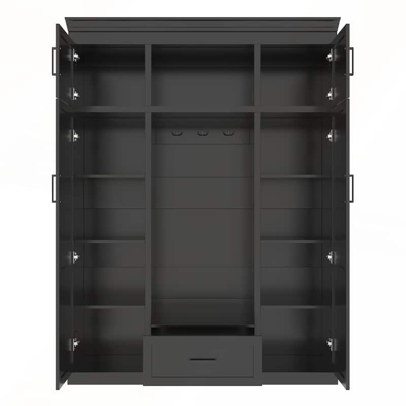 85.2in H Hall Tree with Bench and 3 Hooks for Entryway and Living Room