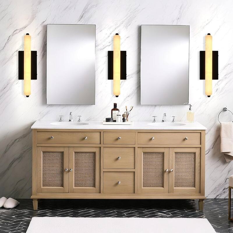 KAYLA Alabaster Wall Sconce, 19" Natural Marble Wall Sconce