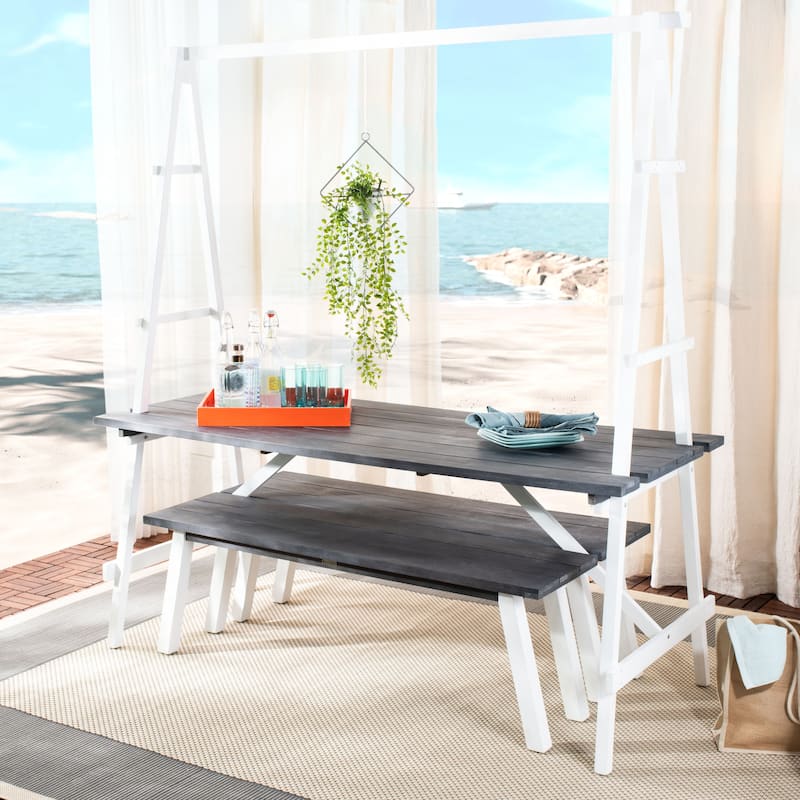 SAFAVIEH Outdoor Marlen 3-Piece Dining Set - 29Wx59Dx74H