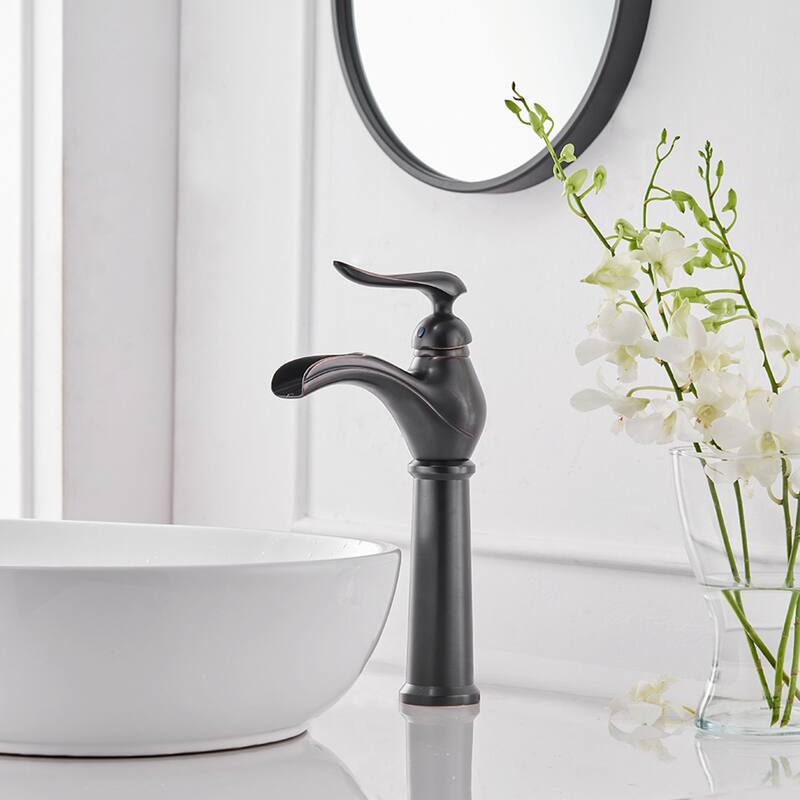 Waterfall Commercial Vessel Sink Bathroom Faucet-Oil Rubbed Bronze