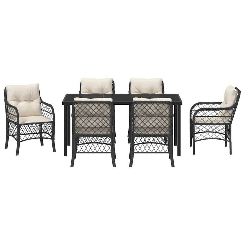 vidaXL Garden Dining Set with Cushion Poly Rattan