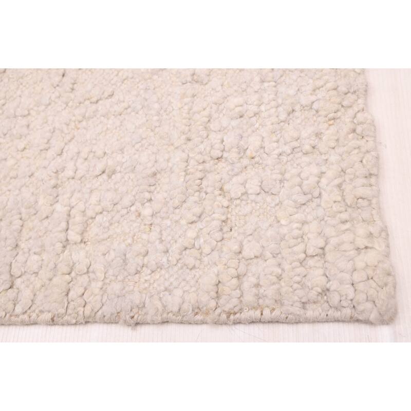 ECARPETGALLERY Hand-knotted Looma Light Grey Wool Rug - 8'0 x 9'11