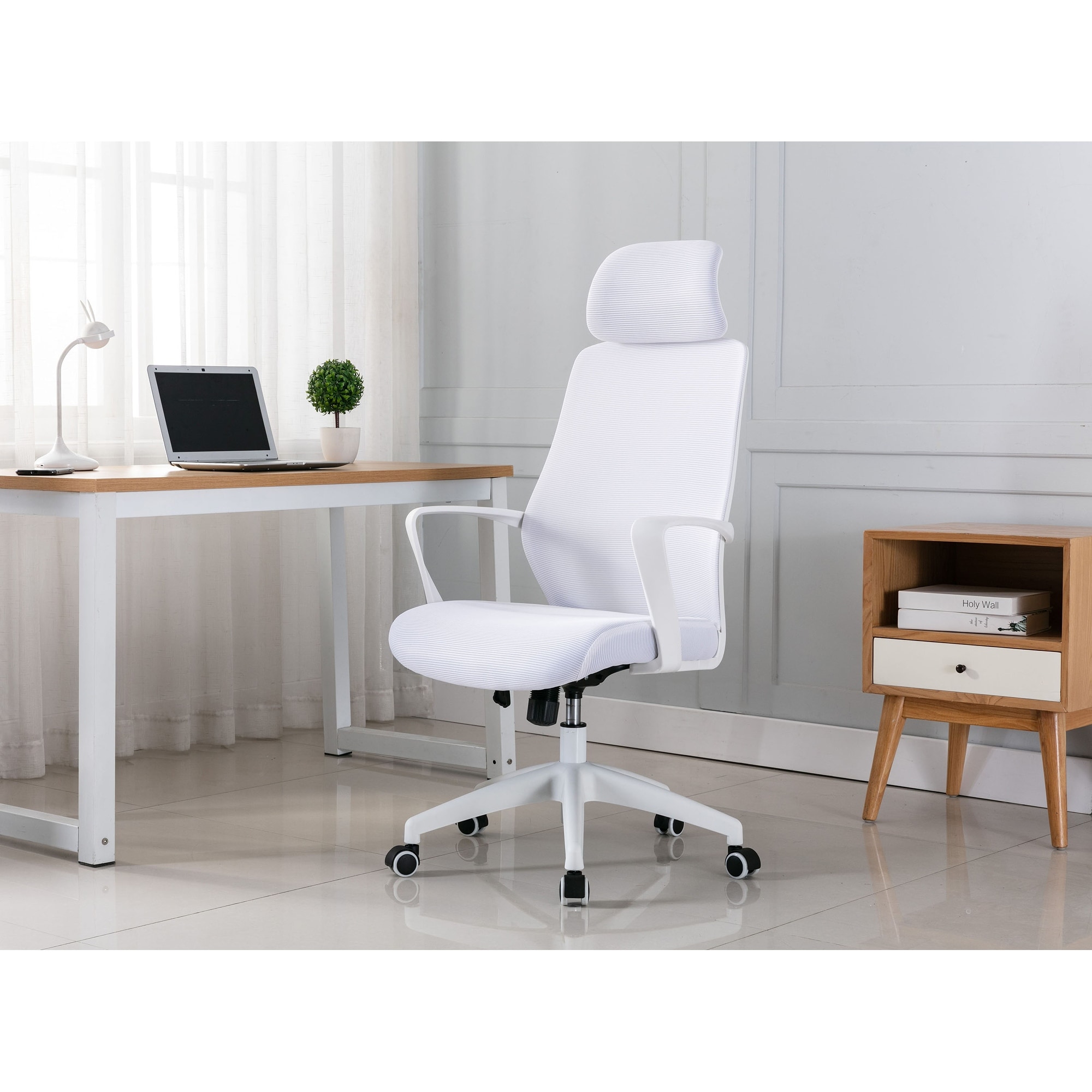 Tall white desk hot sale chair