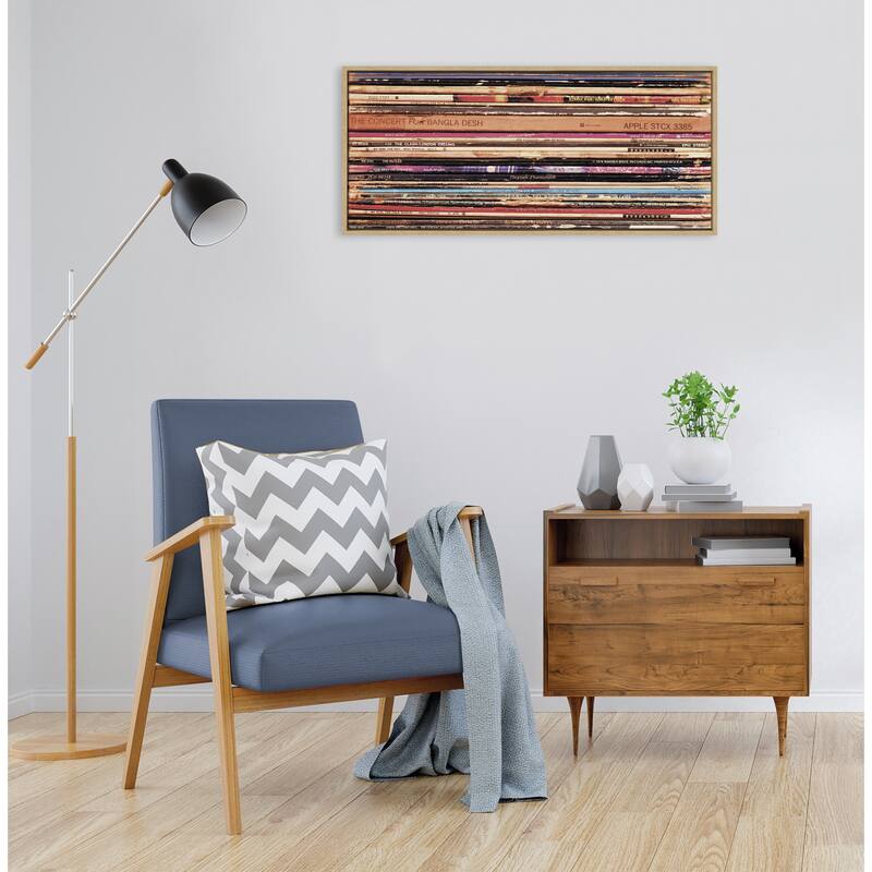 Kate and Laurel Sylvie Record Sleeves Framed Canvas by Robert Cadloff