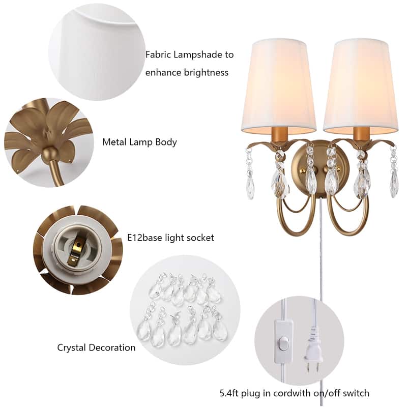 1-Light Gold Wall Sconces Bathroom Light Fixtures Vintage Wall Sconce