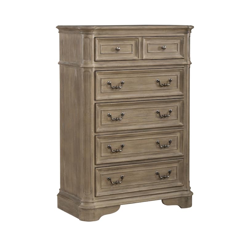 Liberty Furniture Magnolia Manor Upholstered Bed, Dresser & Mirror, Chest, Night Stand -California King, King or Queen