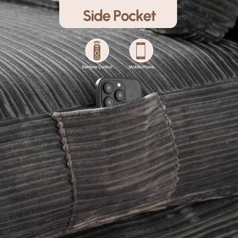 XIZZI Convertible Corduroy Floor Chair Folding Sofa Bed