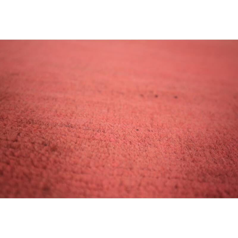 Pink Modern Gabbeh Oriental Area Rug Handmade Solid Wool Carpet - 3'11" x 6'7"