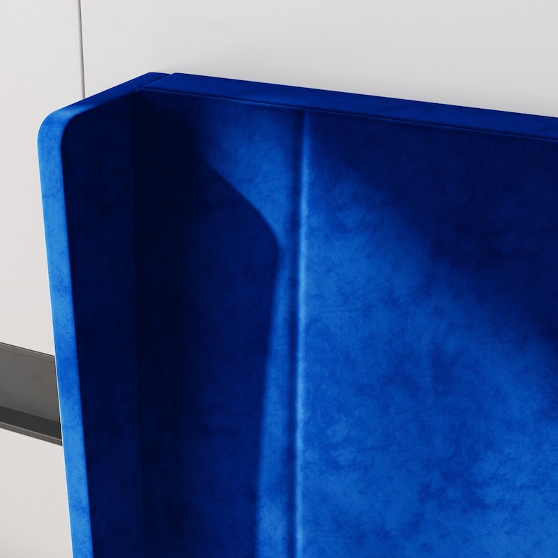 Velvet Upholstered Platform Bed Frame