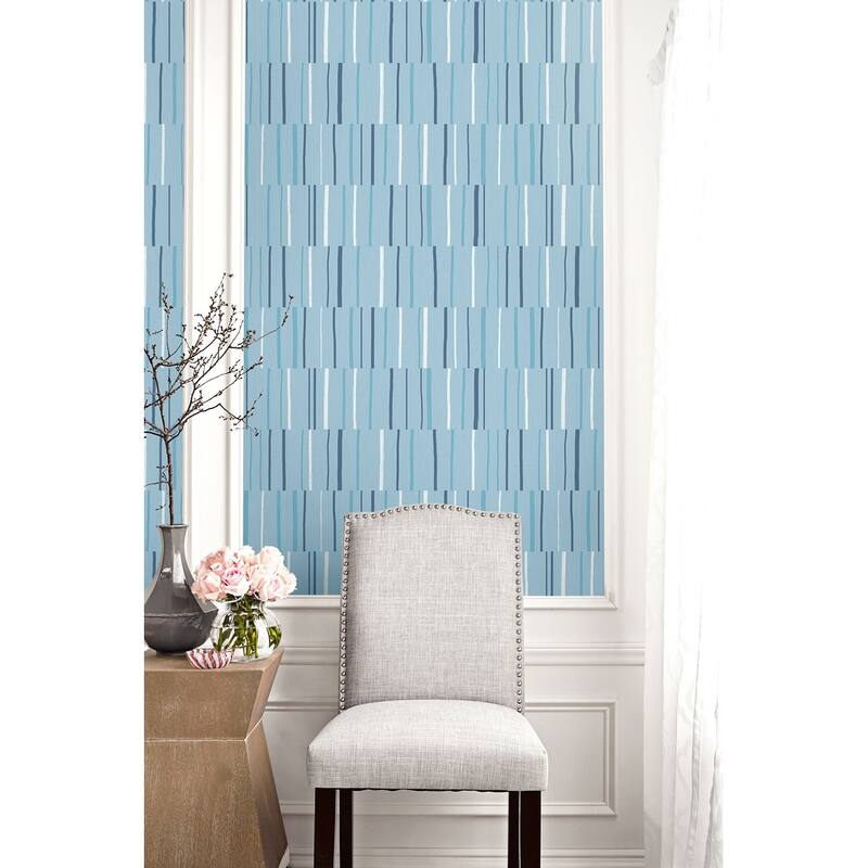 Seabrook Designs Block Lines Unpasted Wallpaper