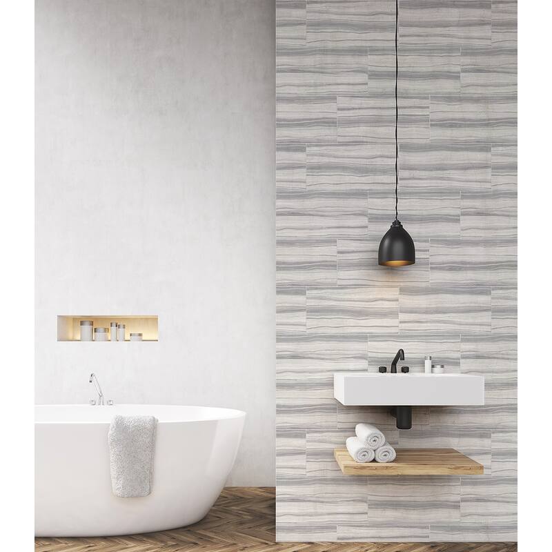 Seabrook Designs Pieced Faux Marble Unpasted Wallpaper