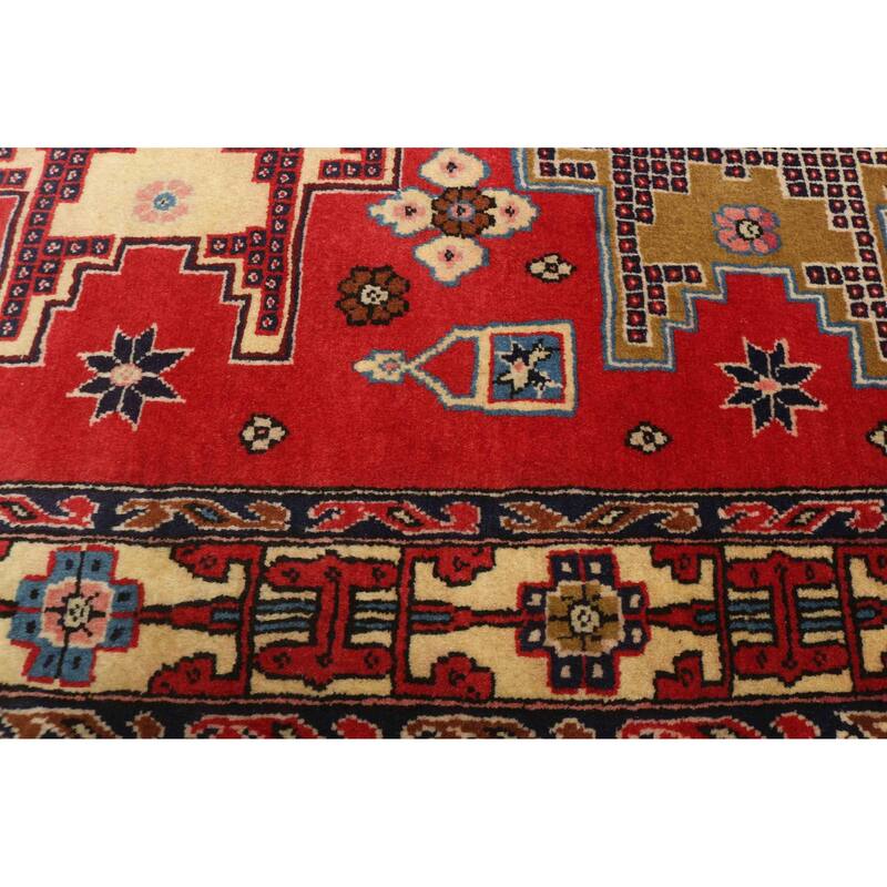 ECARPETGALLERY Hand-knotted Kayseri Vintage Red Wool Rug - 3'5 x 5'0