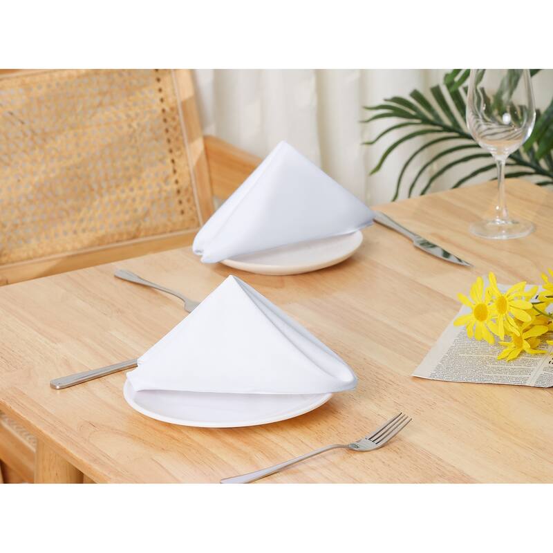 6 Pack Polyester Napkins, Good Choice of Napkins for Wedding Restaurant Cocktail Party - 18x18 Inch