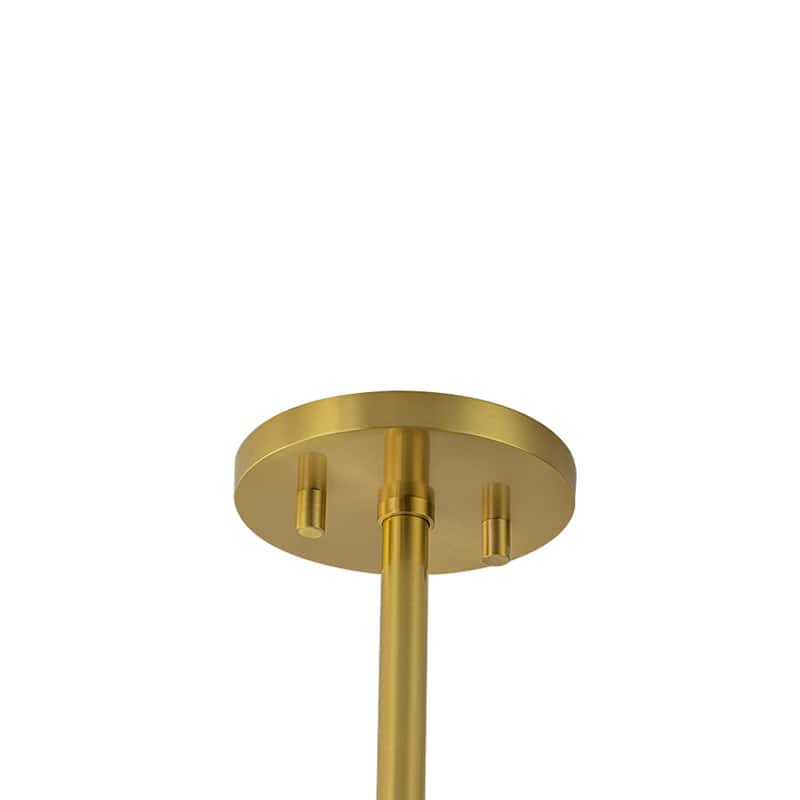 Mid-Century White Glass Globe Brass Sputnik Semi Flush Mount