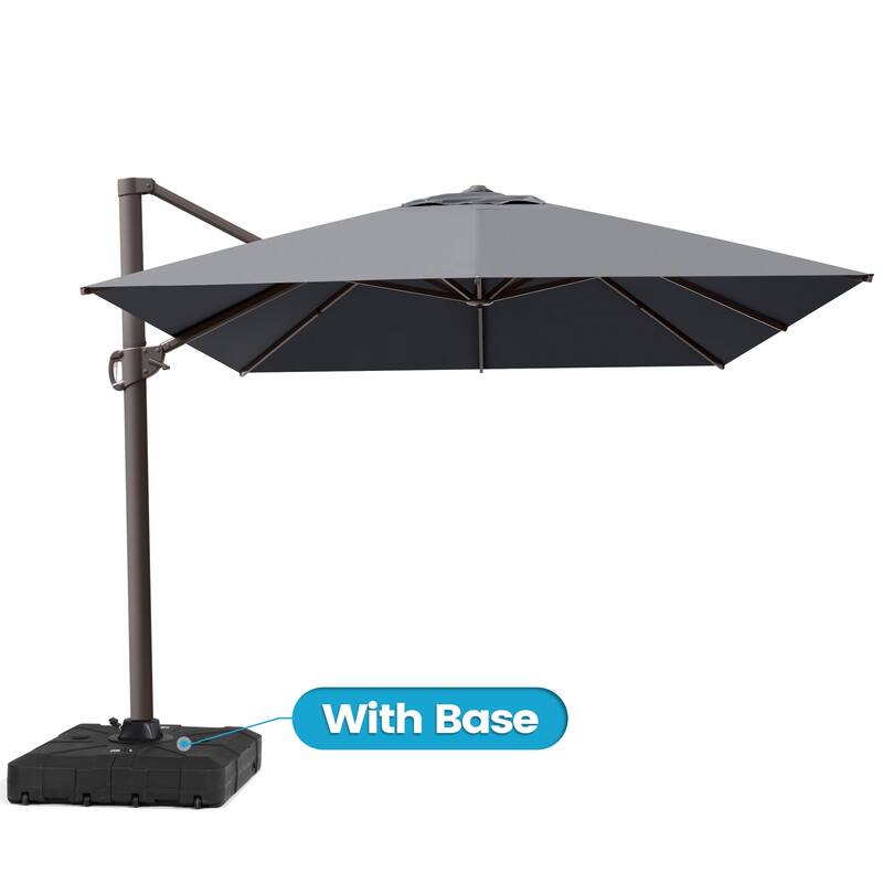 10 x 13 FT Outdoor Shade Canopy Patio Cantilever Offset Umbrella with Base