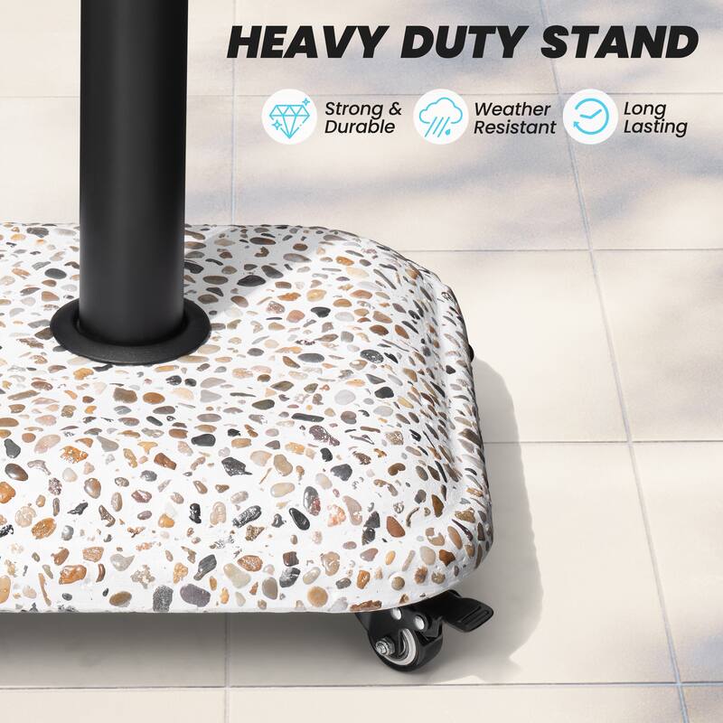 Outdoor 45lbs Heavy Duty Umbrella Base Stand with Wheels for Patio Market Umbrella