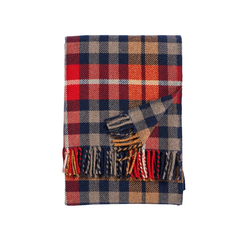 Pendleton Hickory Navy Rust Fireside Throw - Throw