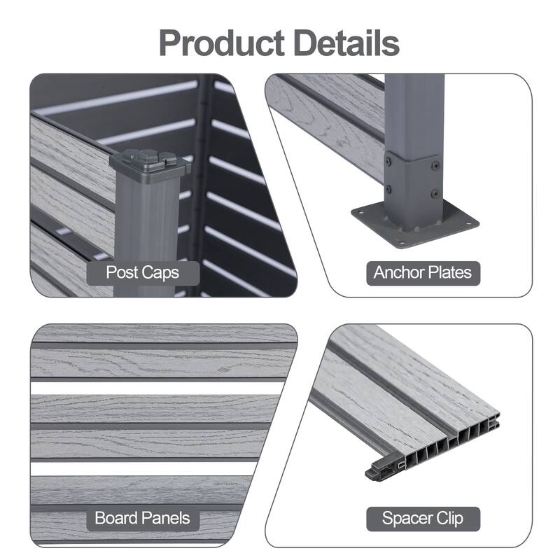 Aoodor Patio Privacy Screen 49''W x 50''H Air Conditioner Fence - N/A