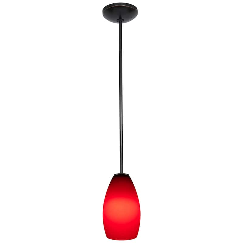 Access Lighting Champagne 1 Light LED Pendant - 5" Wide with Red Glass