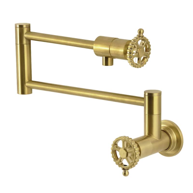 Kingston Brass Fuller Two-Handle 1-Hole Wall Mount Pot Filler Faucet
