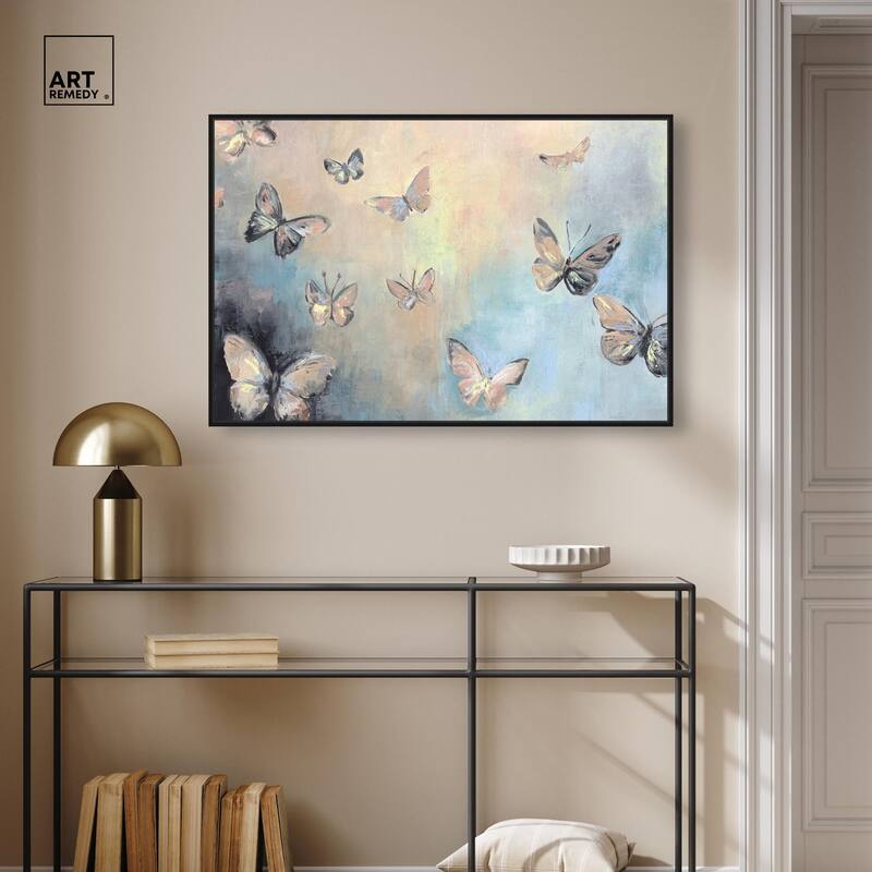 Textured Butterflies I Canvas by Art Remedy