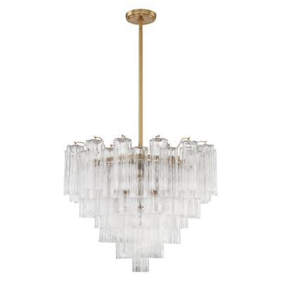 Addis 12 Light Aged Brass Chandelier - 26.75"W x 21.5"H x 26.75"D