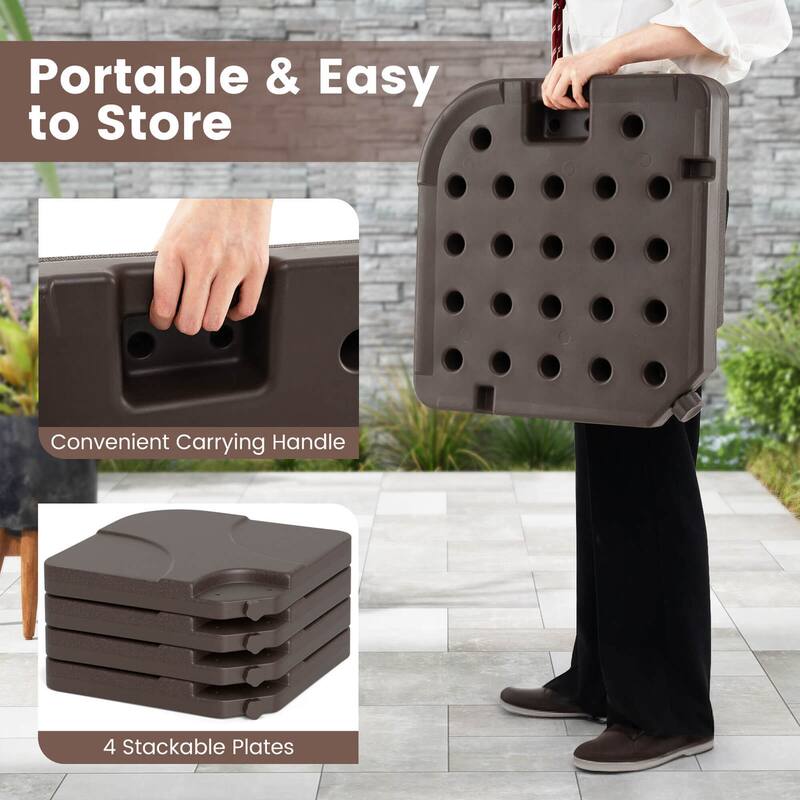 Costway 20" Patio Offset Umbrella Base Stand Water Filled Base Weights - See Details