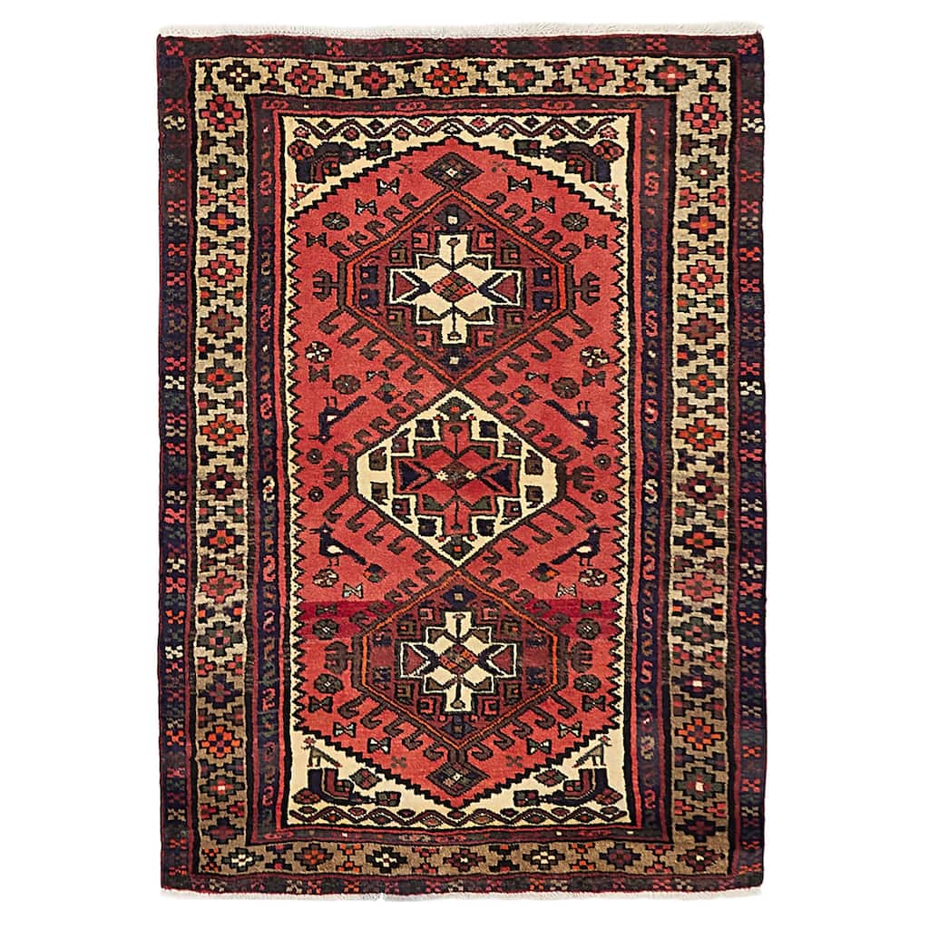 ECARPETGALLERY Hand-knotted Andelz Light Red Wool Rug - 3'3 x 4'8