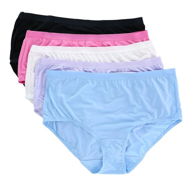 Shop Fruit of the Loom Women's Plus Size Microfiber Briefs Underwear (5 Pack) - Multi ...