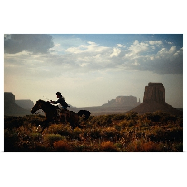 "Horse Riding in Canyon" Poster Print