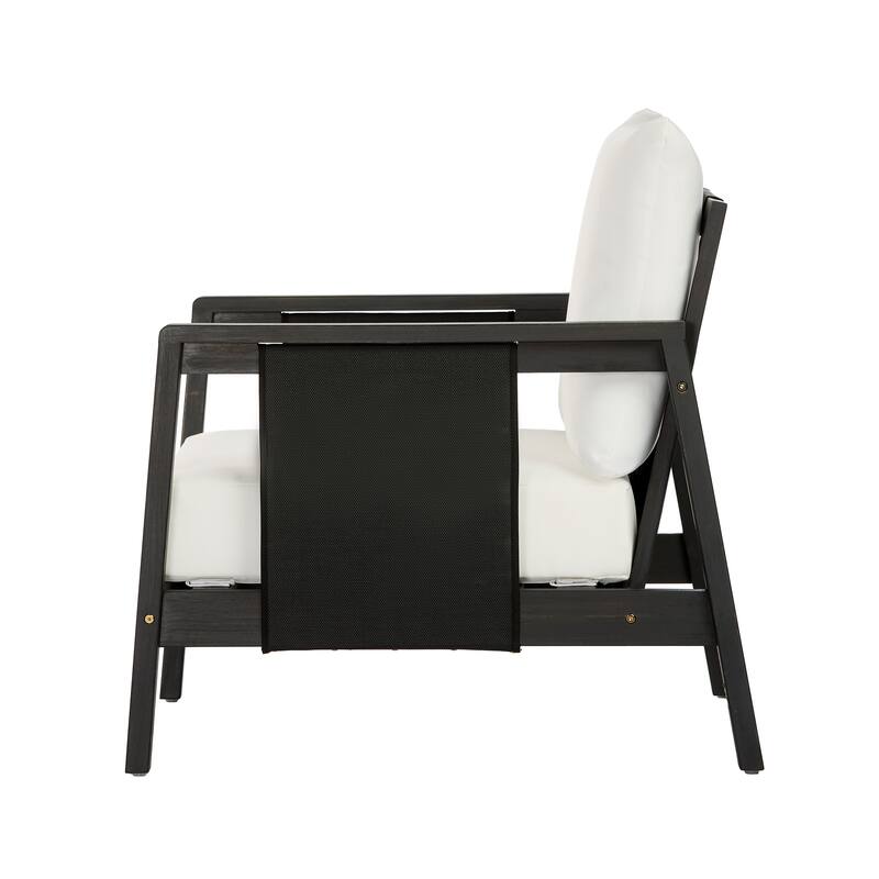 Christopher Knight Home - Outdoor Acacia Wood Club Chair with Water-Repellent Cushions and Textilene Accents