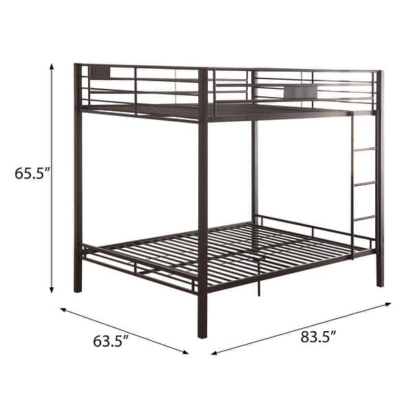 Sandy Black Double Queen Bunk Bed with Built-in Ladder
