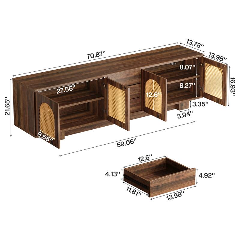 70.9" Modern TV Stand Entertainment Center for TVs up to 80"